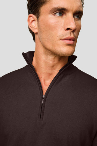 Brun half-zip striktrøje SUIT CLUB