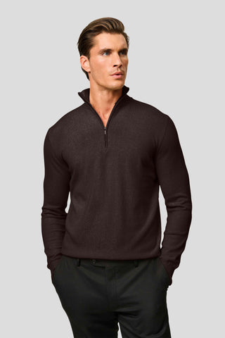 Brun half-zip striktrøje SUIT CLUB