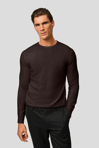 Brun o-neck striktrøje SUIT CLUB