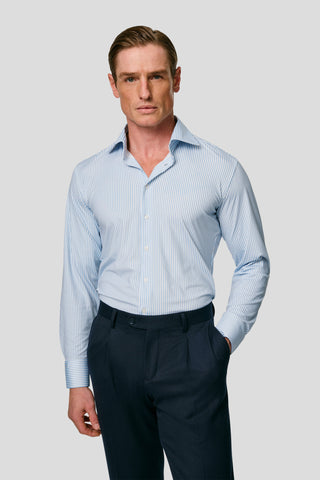 Signatur performance skjorte blå & hvid stribet slim SUIT CLUB