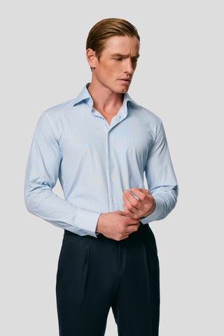 Signatur performance skjorte blå & hvid stribet slim SUIT CLUB