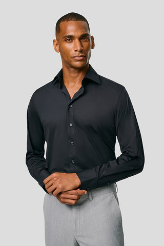 Signatur performance skjorte sort slim SUIT CLUB