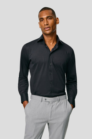 Signatur performance skjorte sort slim SUIT CLUB