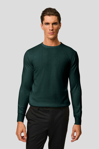 Mørkegrøn o-neck striktrøje SUIT CLUB