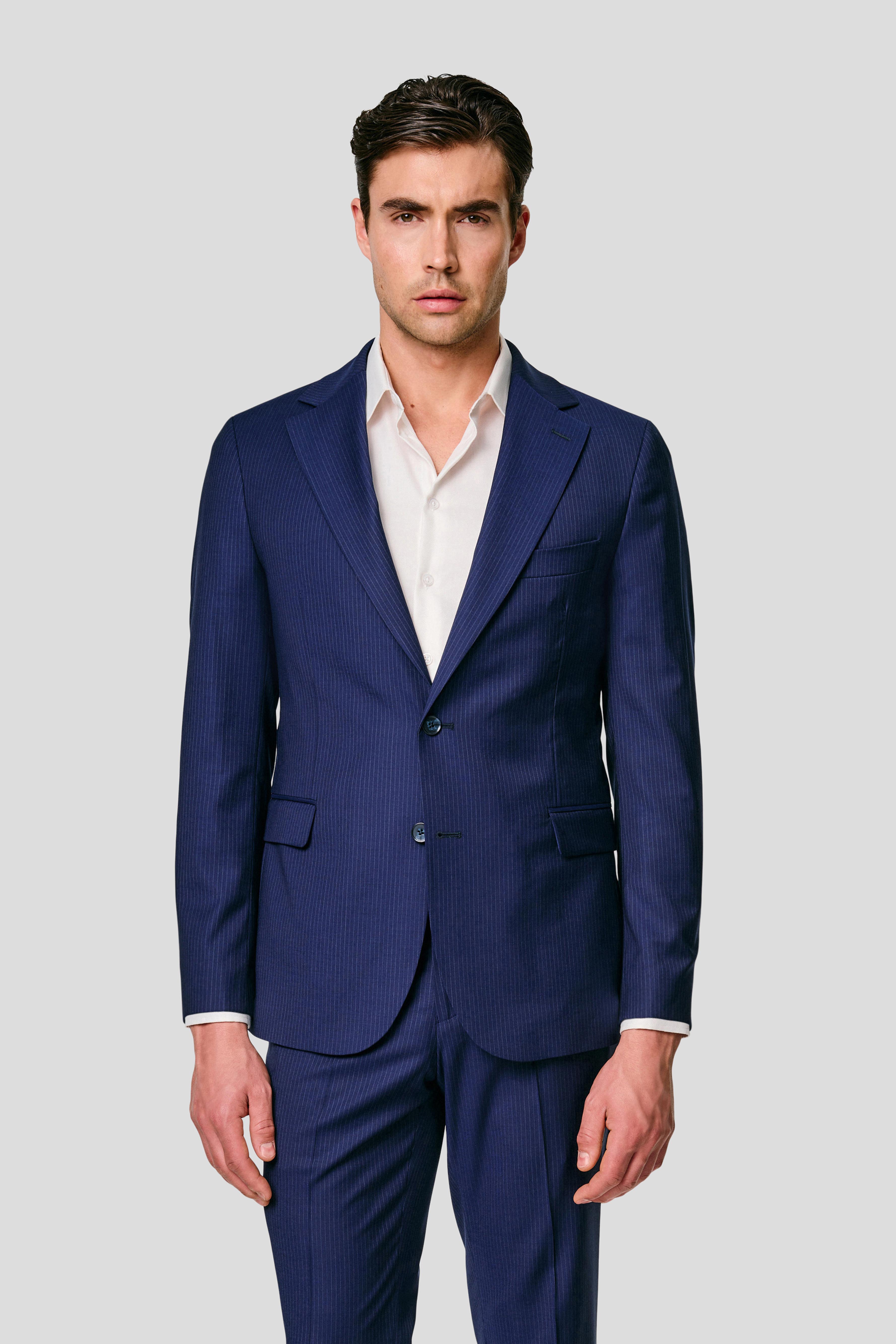 EXCLUSIVE blå blazer med nålestriber MBO