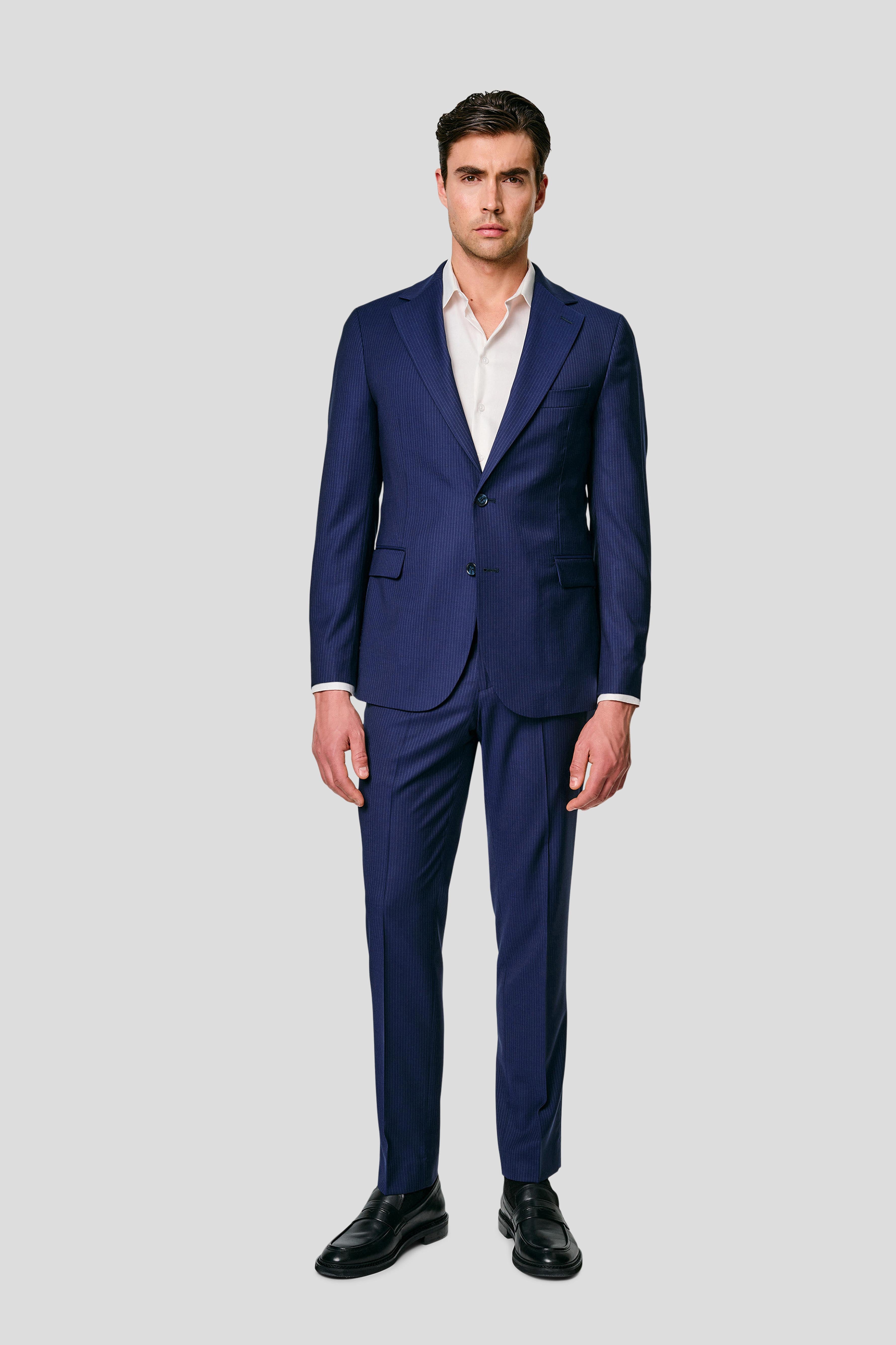 EXCLUSIVE blå blazer med nålestriber MBO