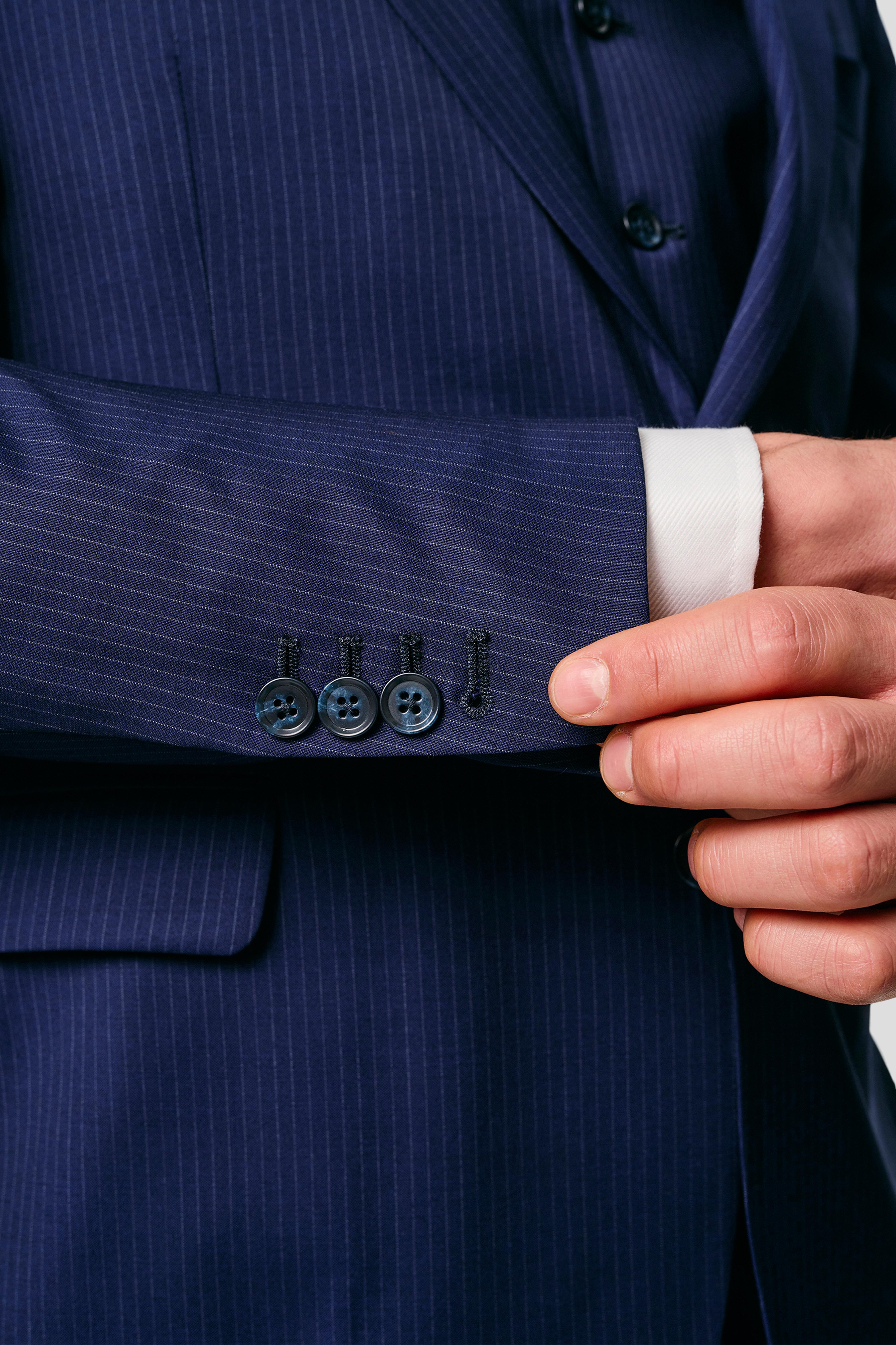 EXCLUSIVE blå blazer med nålestriber MBO