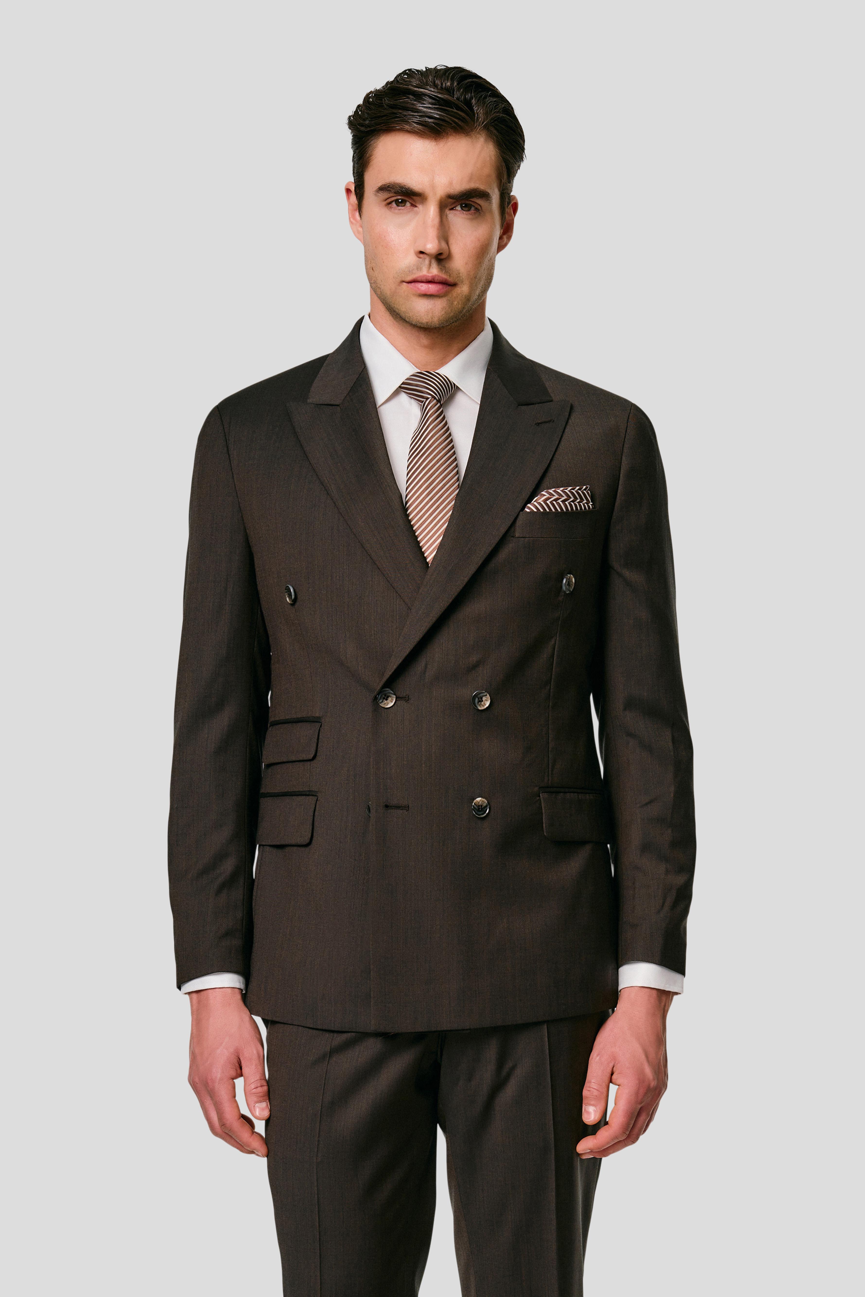 EXCLUSIVE brun dobbeltradet blazer MBO