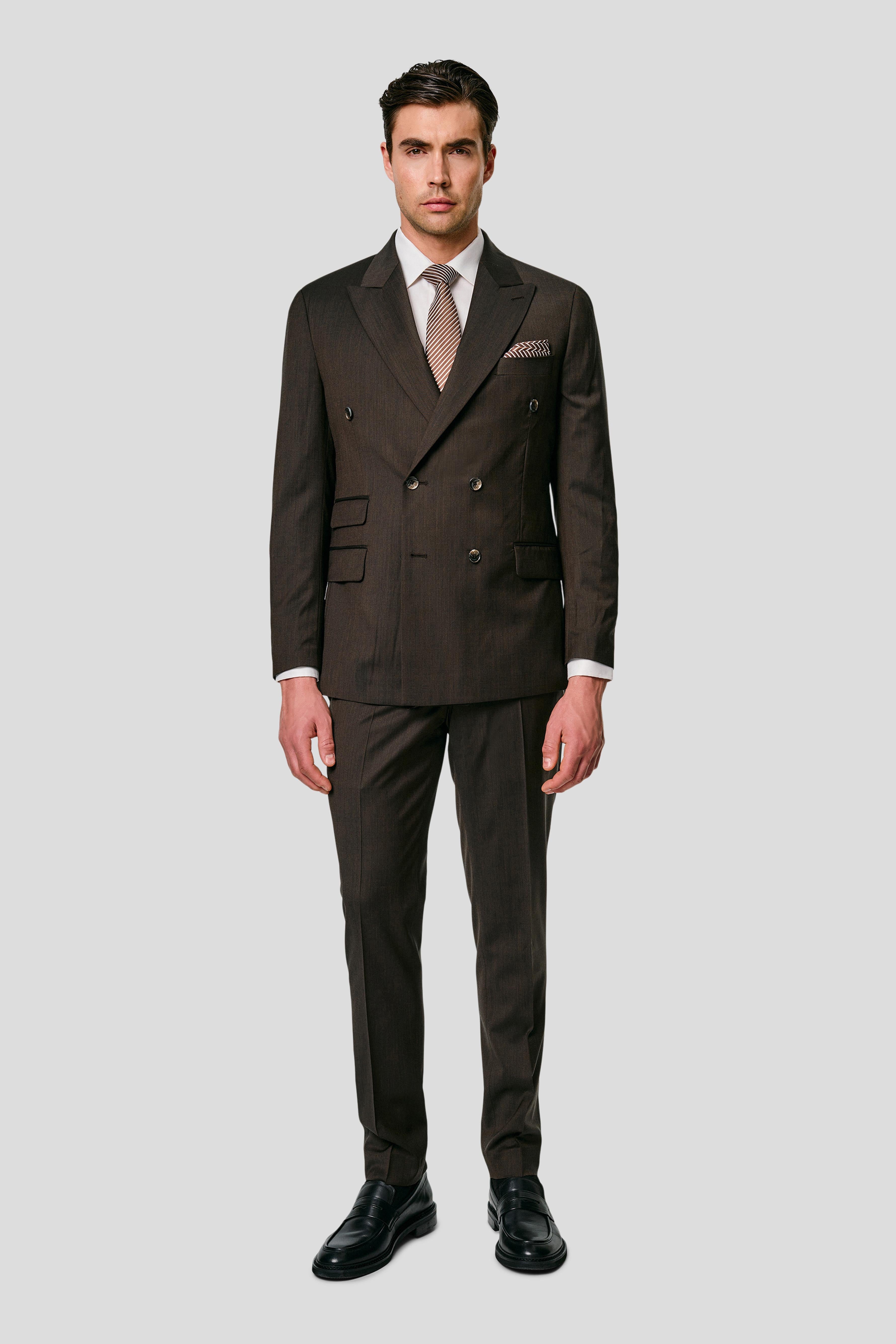 EXCLUSIVE brun dobbeltradet blazer MBO