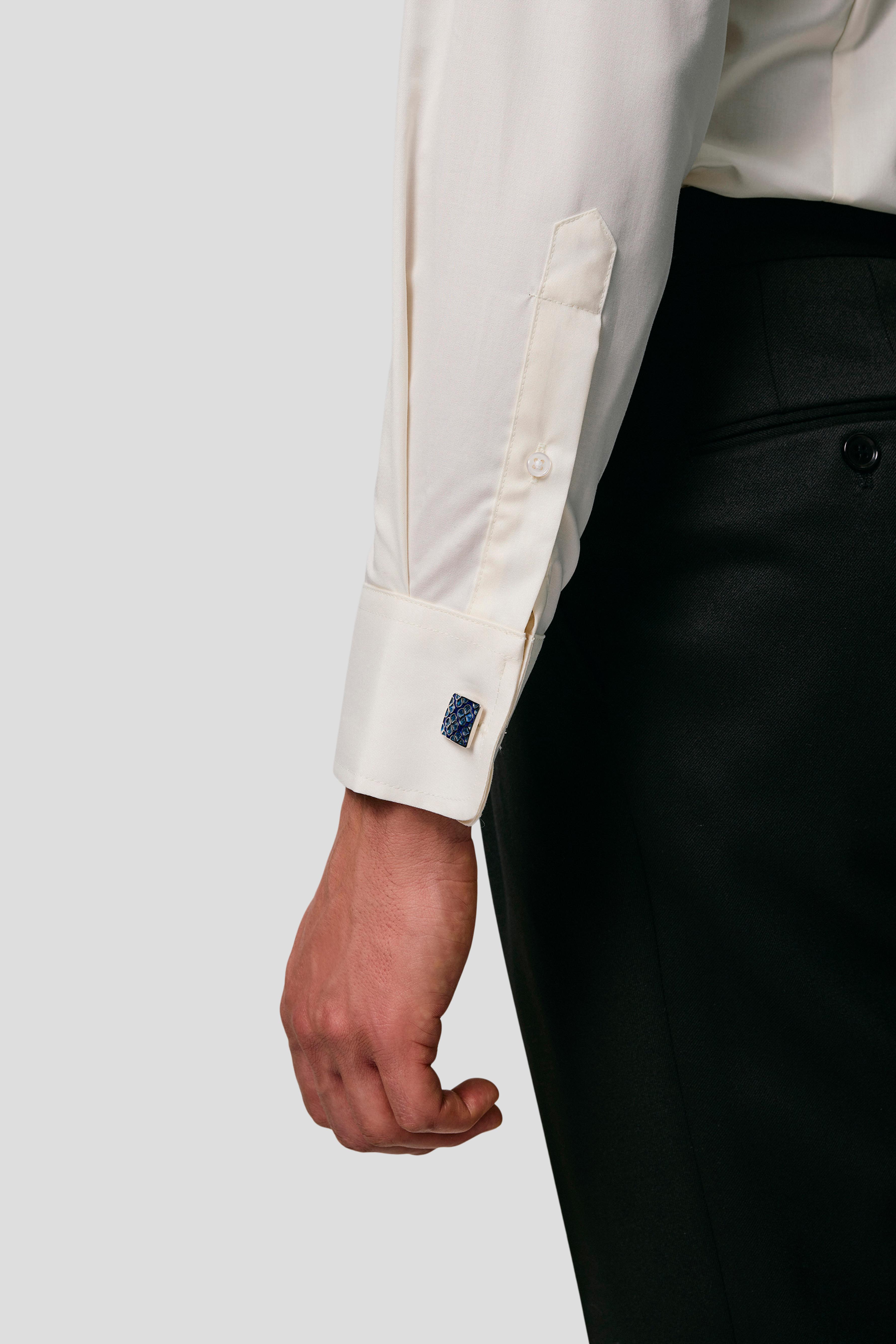 Exclusive twill skjorte off-white slim Shirtmakers