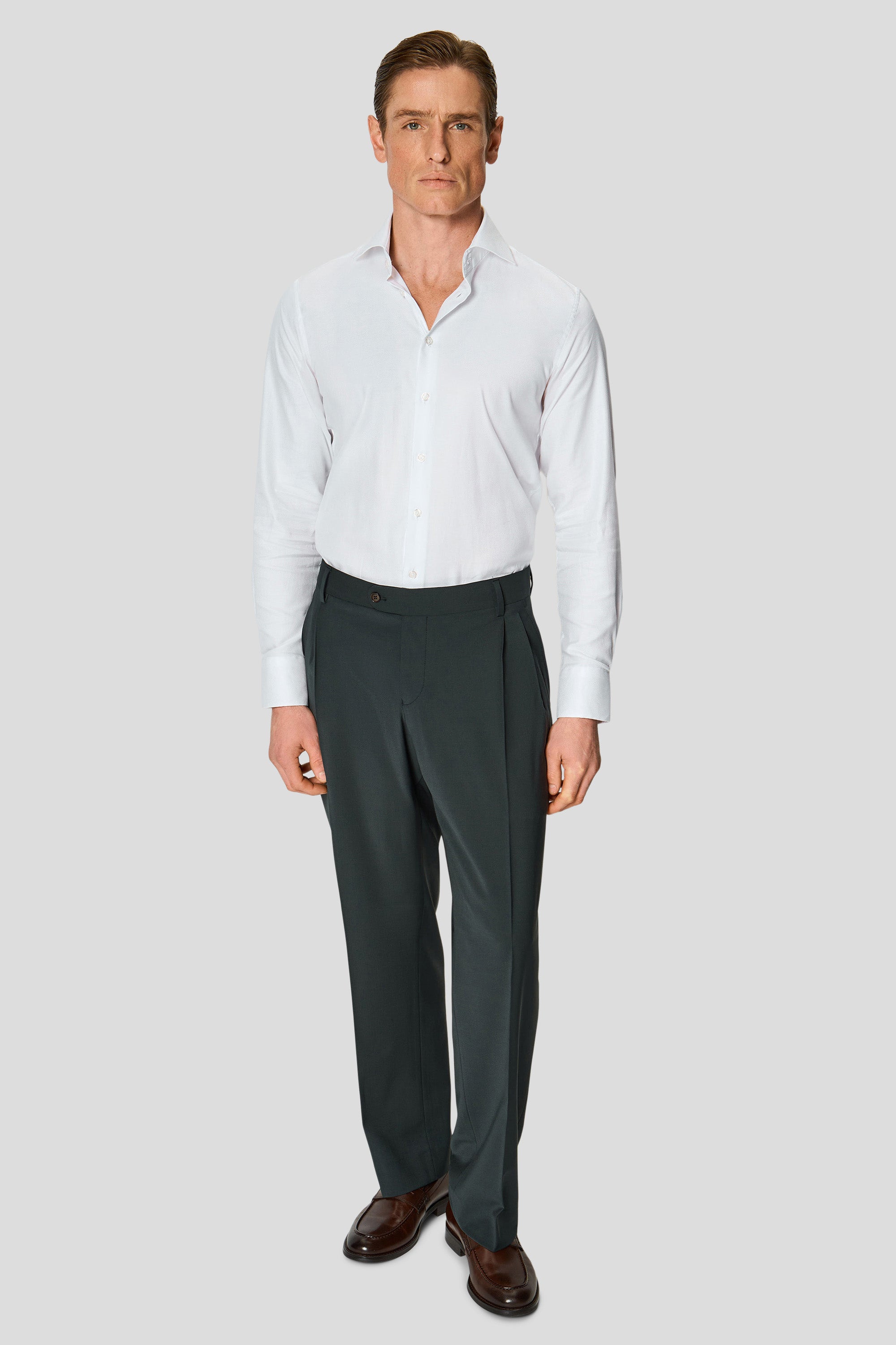 Exclusive twill skjorte hvid slim Shirtmakers