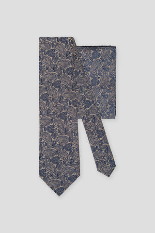 Accessory-pack (Guld & blå paisley i silke) suitclub.dk