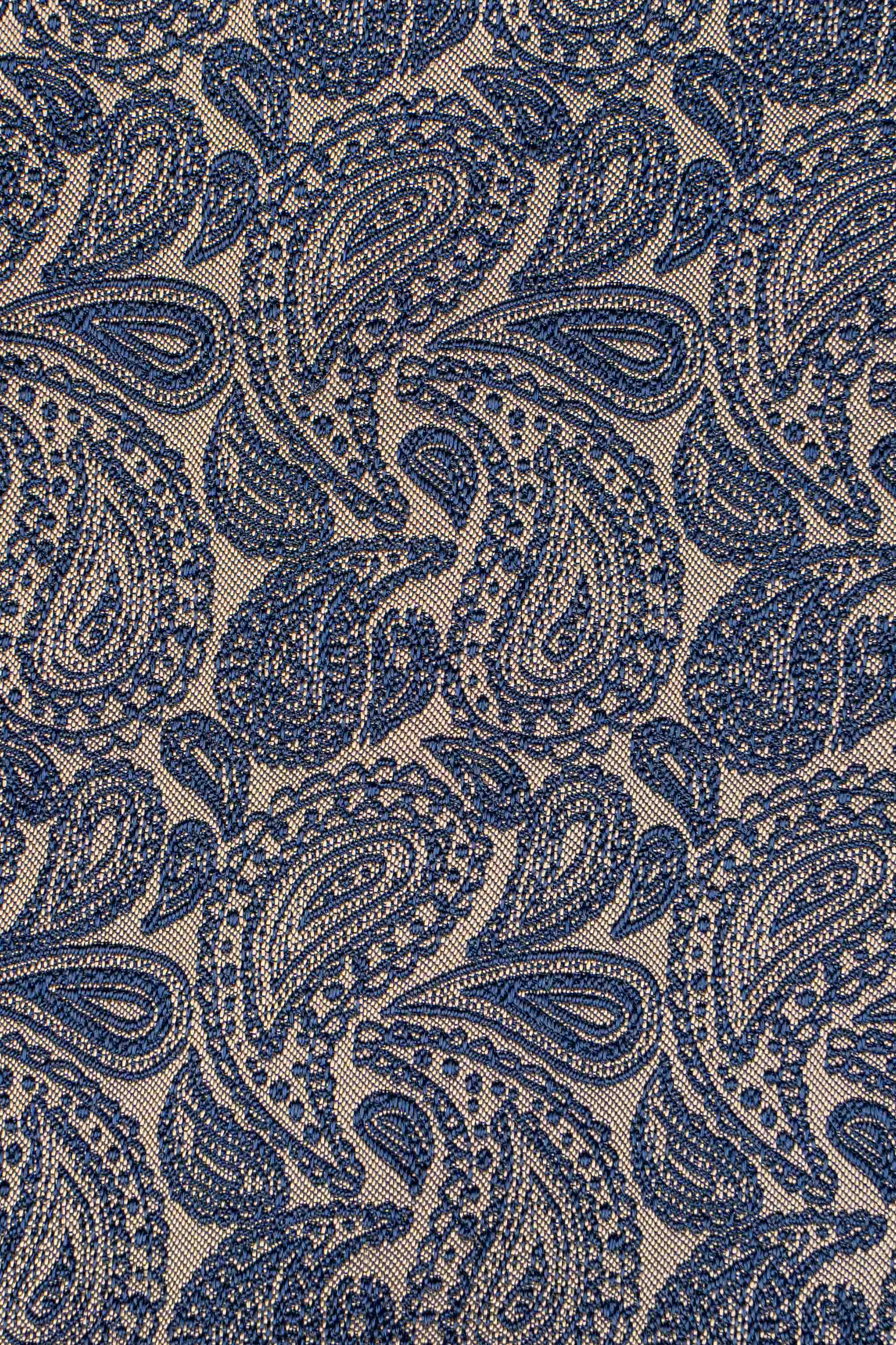 Guld & blåt paisley silkeslips PVD