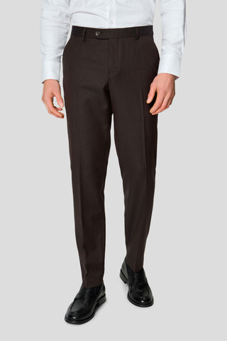 HERITAGE brunt dobbeltradet jakkesæt med sildeben MBO