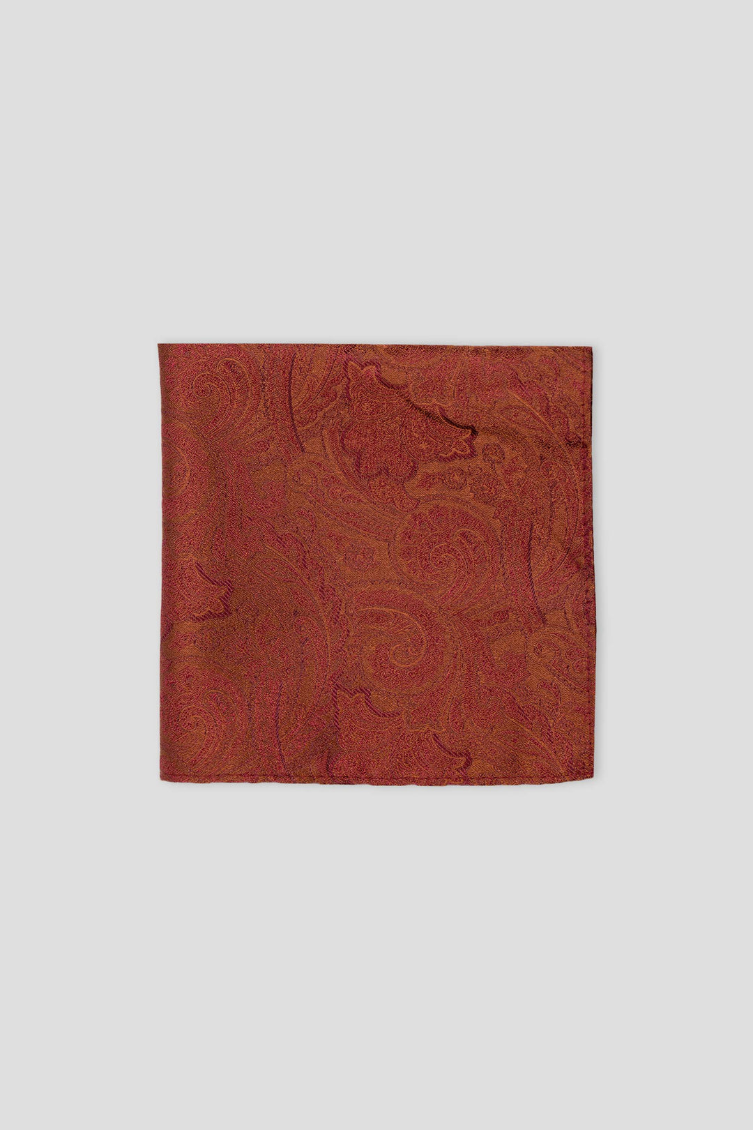 Kupferrotes Paisley-Einstecktuch aus Seide