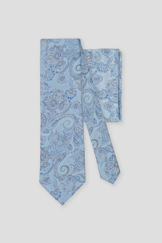 Accessory-pack (lyseblå paisley i silke) suitclub.dk