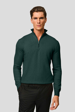 Mørkegrøn half-zip striktrøje SUIT CLUB