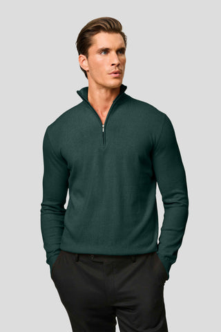 Mørkegrøn half-zip striktrøje SUIT CLUB