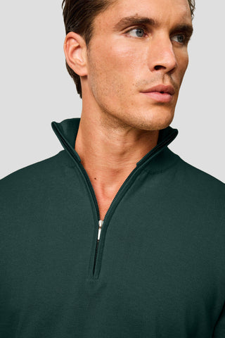 Mørkegrøn half-zip striktrøje SUIT CLUB