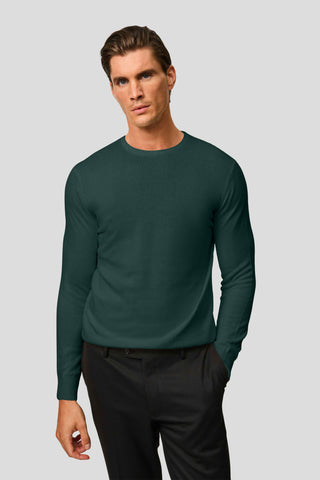 Mørkegrøn o-neck striktrøje SUIT CLUB