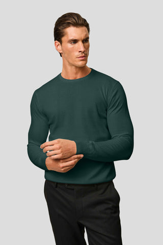 Mørkegrøn o-neck striktrøje SUIT CLUB