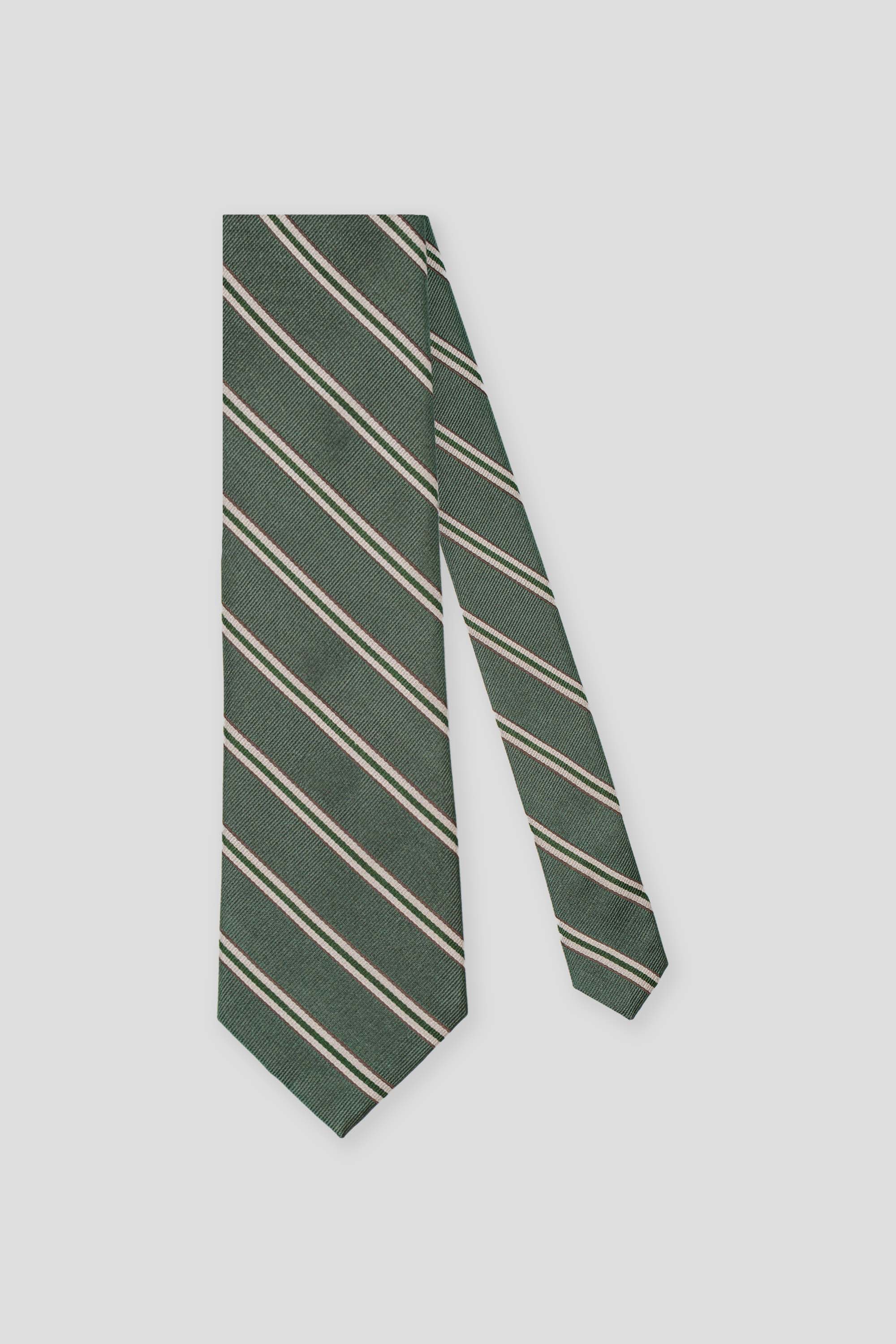 Mørkegrønt stribet silkeslips PVD