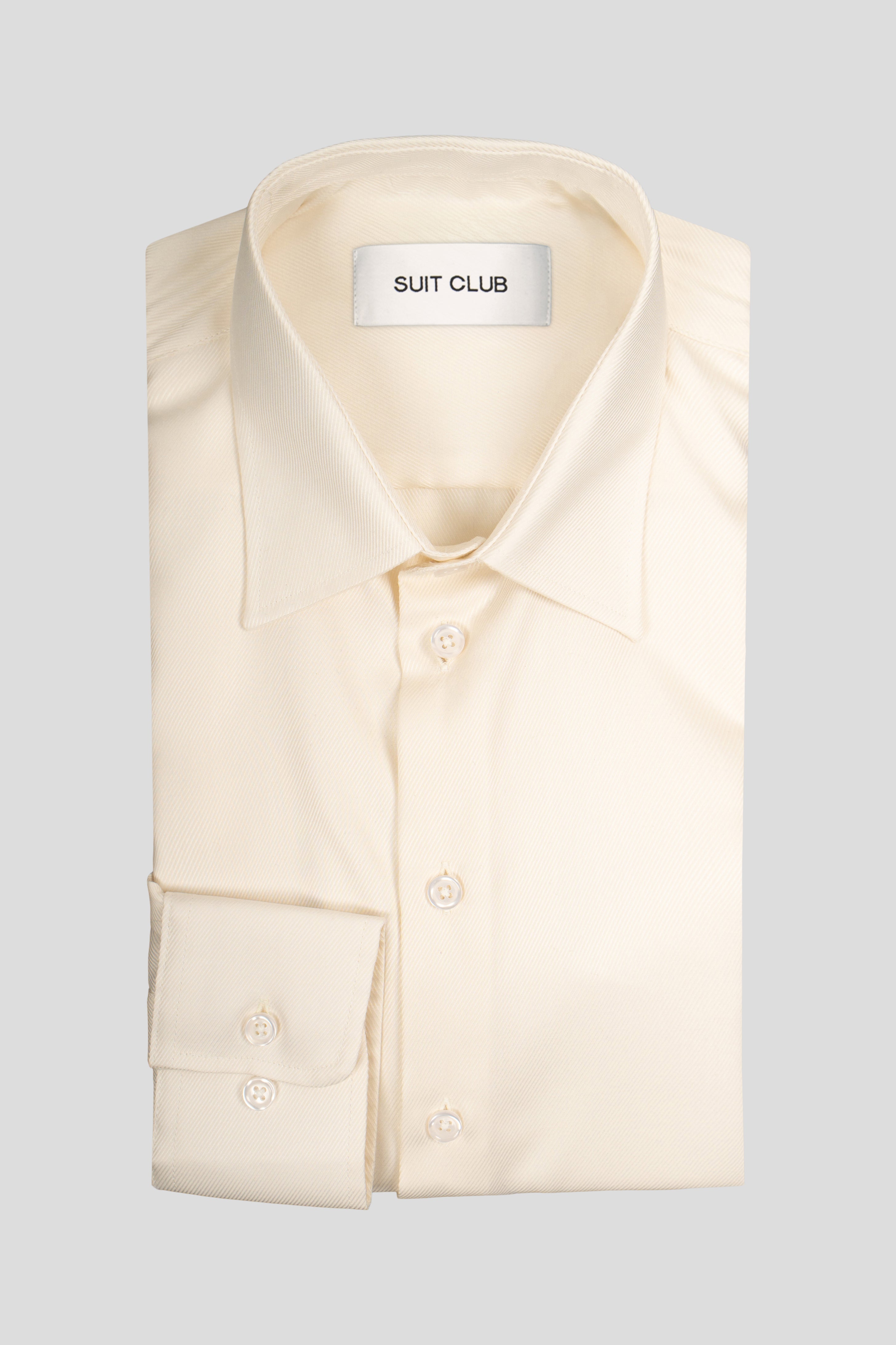 Exclusive twill skjorte off-white slim Shirtmakers