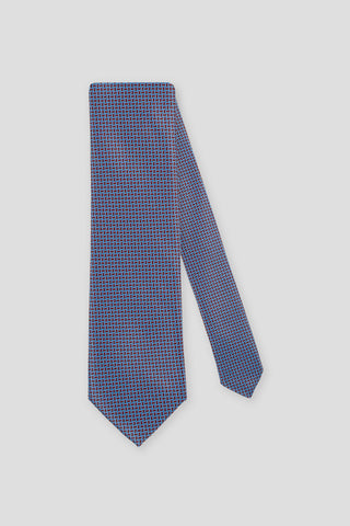Lyseblåt & orange geometrisk slips suitclub.dk