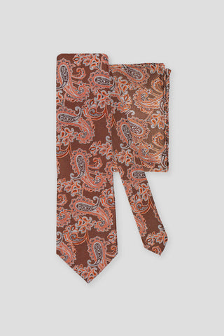 Accessory-pack (Orange prikket paisley i silke) suitclub.dk