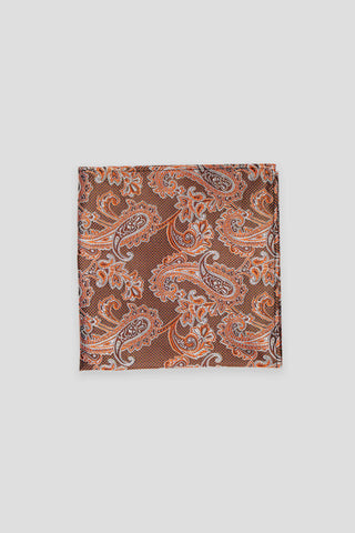 Orange prikket paisley silkelommeklud suitclub.dk