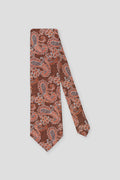 Orange prikket paisley silkeslips