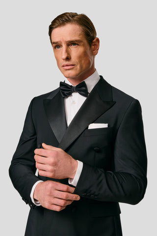 PREMIUM sort dobbeltradet smokingblazer PREMIUM