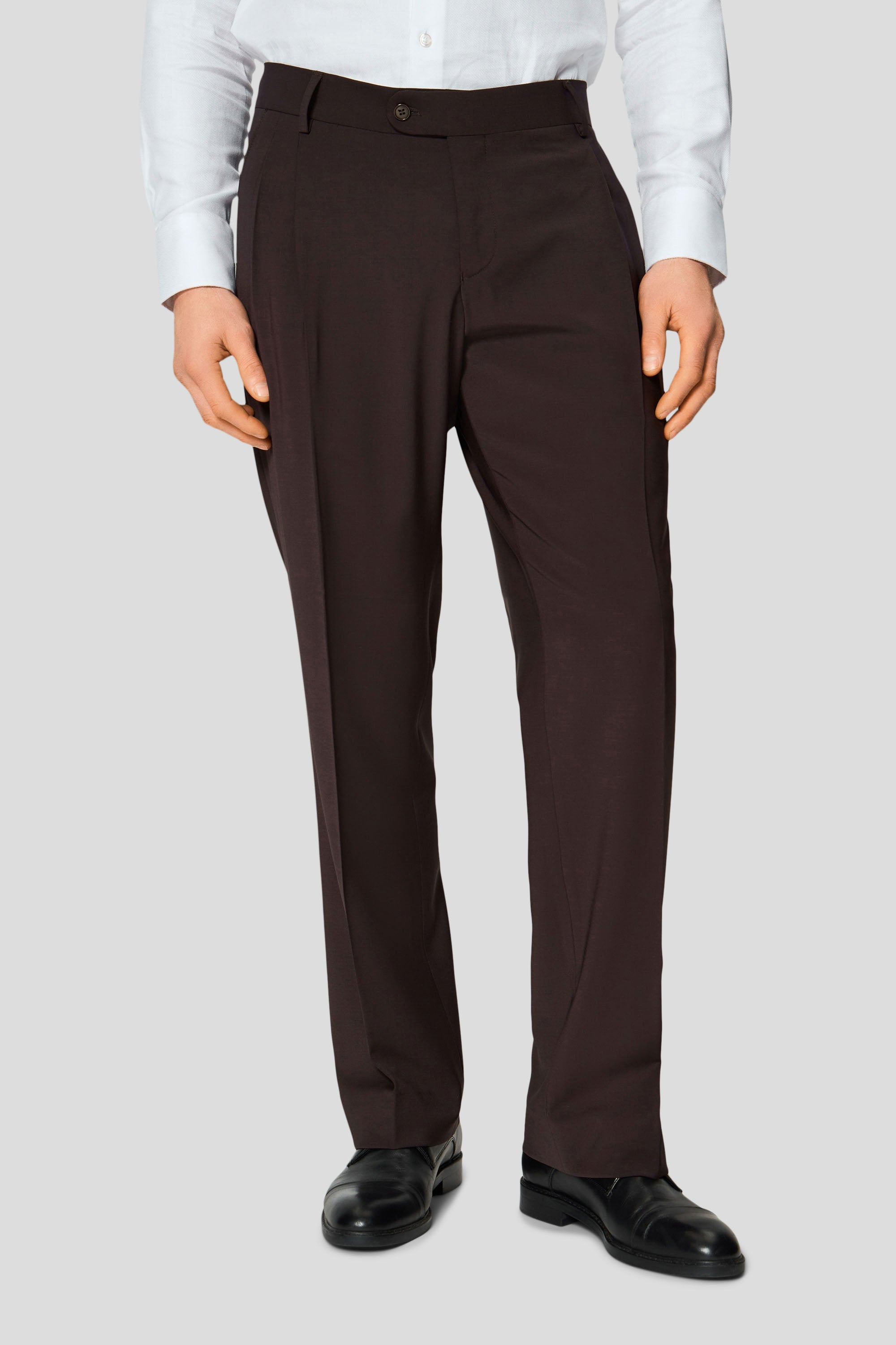 PREMIUM brune straight fit habitbukser 2.0 MBO