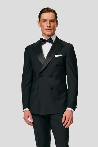 PREMIUM sort dobbeltradet smokingblazer