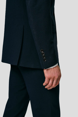 PRESTIGE blå blazer i seersucker MBO