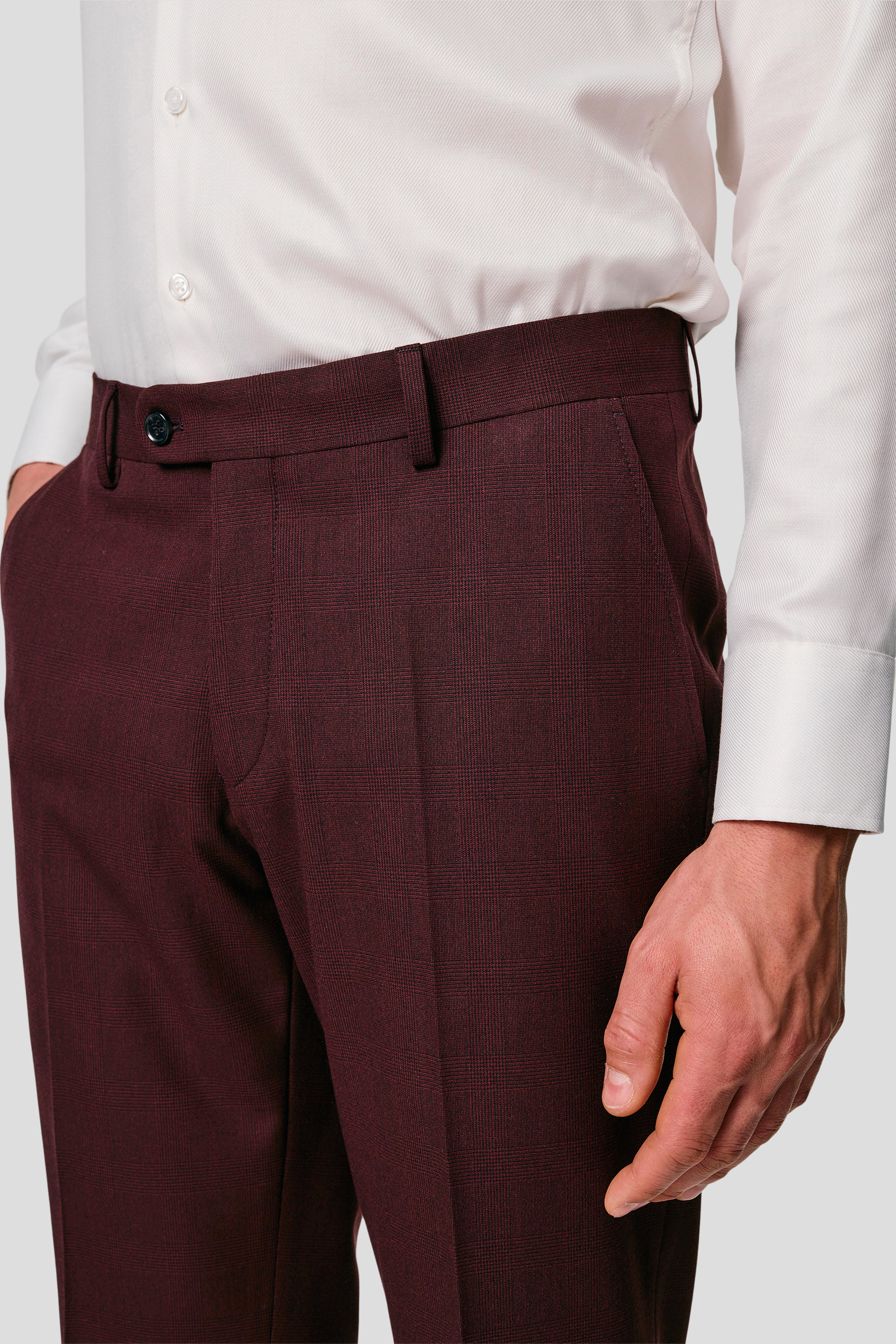 PRESTIGE bordeaux habitbukser med tern MBO