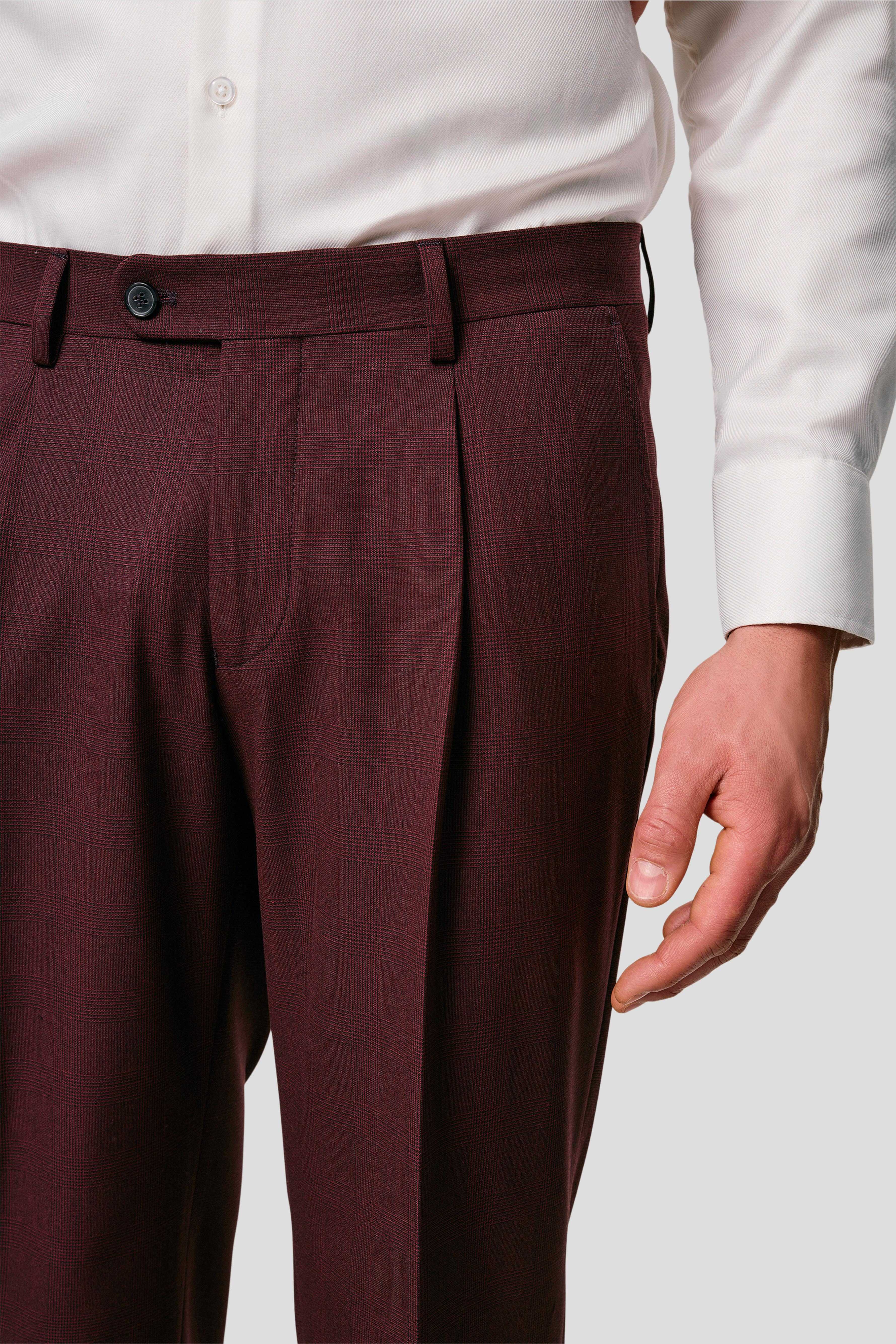 PRESTIGE bordeaux habitbukser med tern MBO