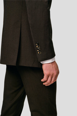 PRESTIGE brun blazer med striber PRESTIGE