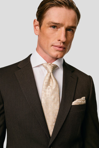PRESTIGE brun blazer med striber PRESTIGE