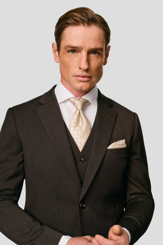 PRESTIGE brun vest med striber PRESTIGE