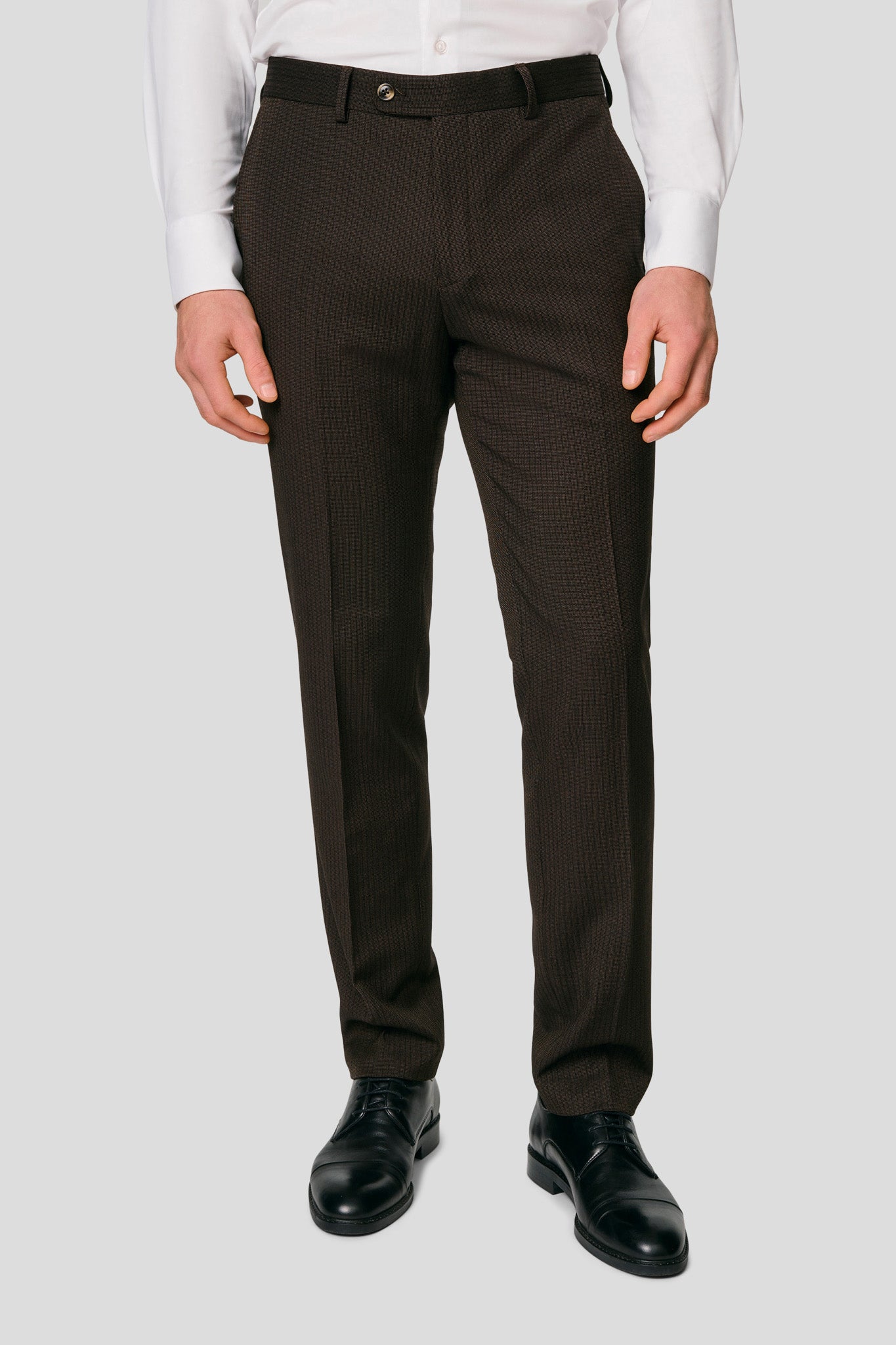 PRESTIGE brunt three-piece jakkesæt med striber PRESTIGE