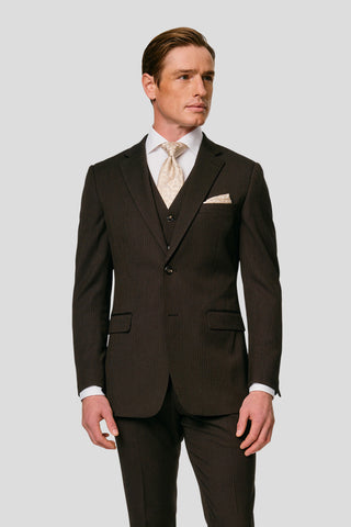 PRESTIGE brun vest med striber PRESTIGE