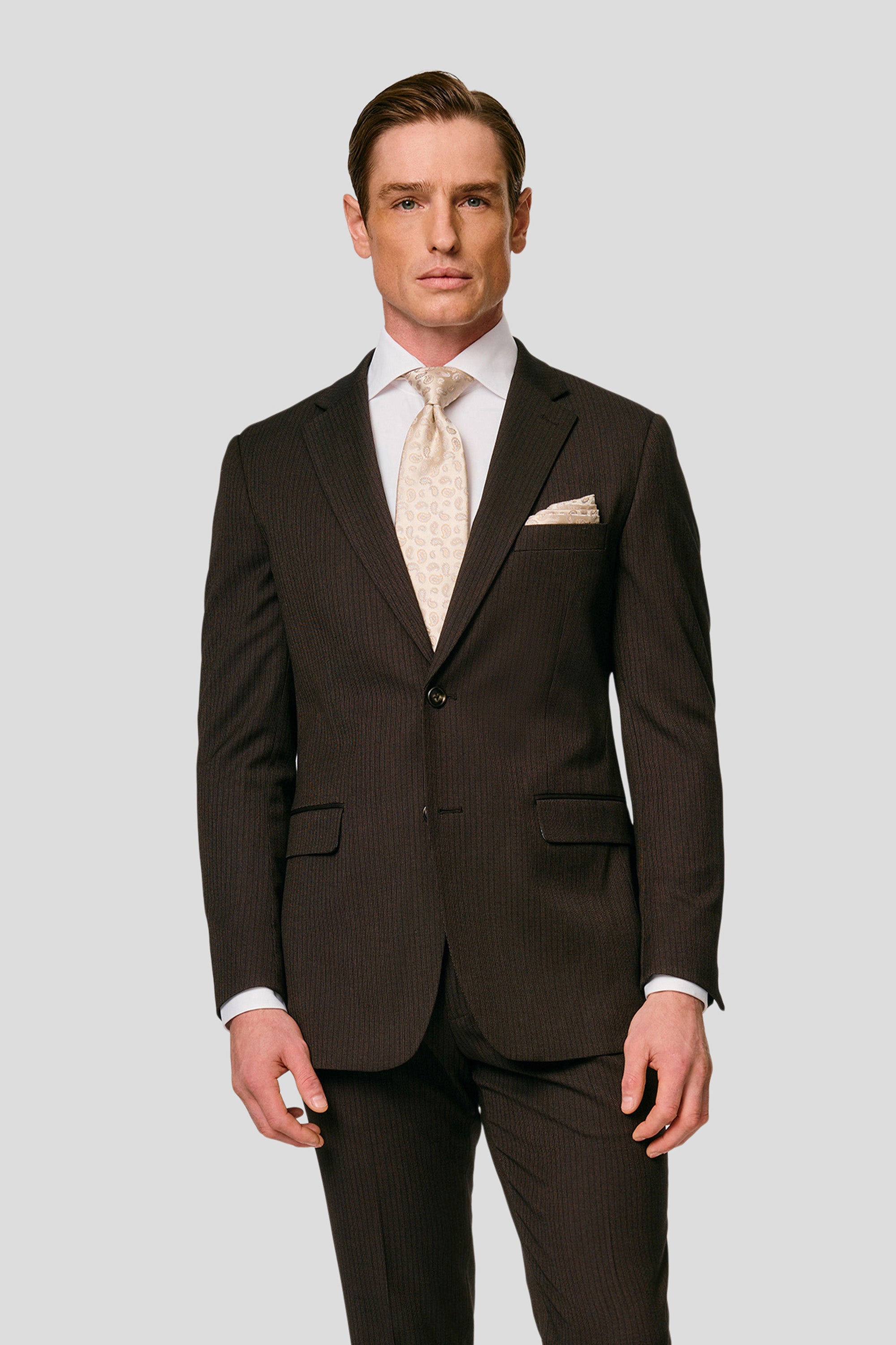 PRESTIGE brun blazer med striber MBO