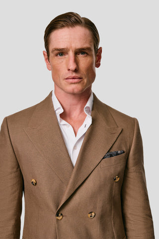 PRESTIGE brun dobbeltradet hørblazer MBO