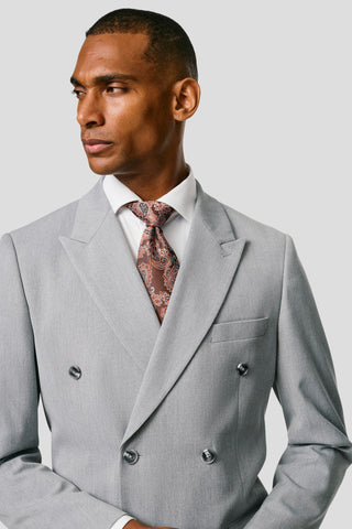 PRESTIGE lysegrå dobbeltradet blazer PRESTIGE