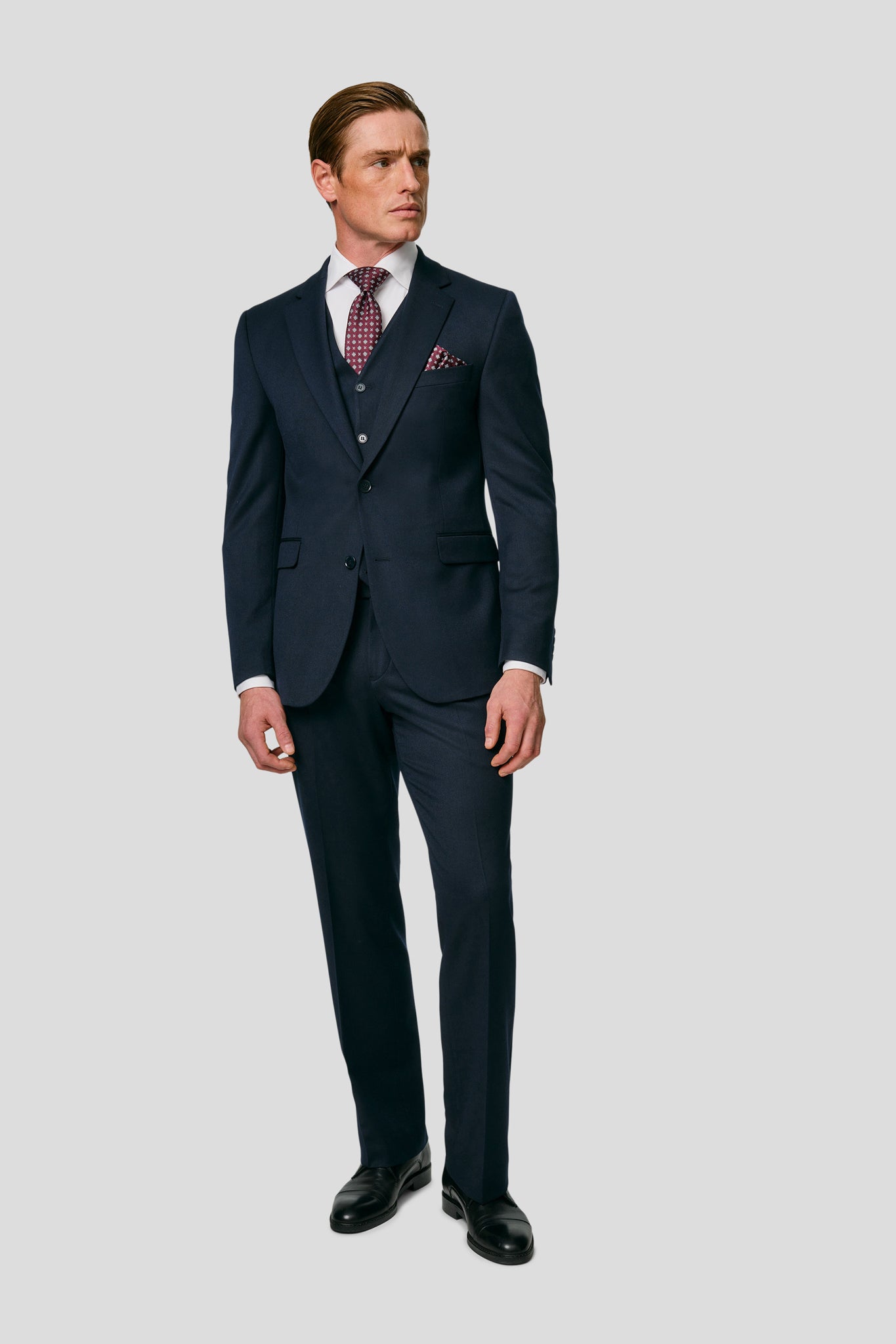 PRESTIGE navy three-piece jakkesæt MBO