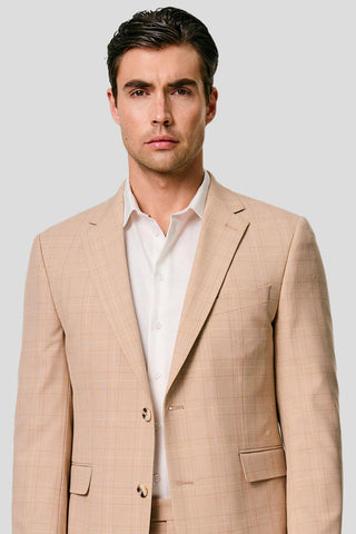 PRESTIGE sand blazer med tern PRESTIGE