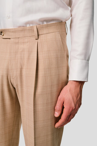 PRESTIGE sand habitbukser med tern PRESTIGE