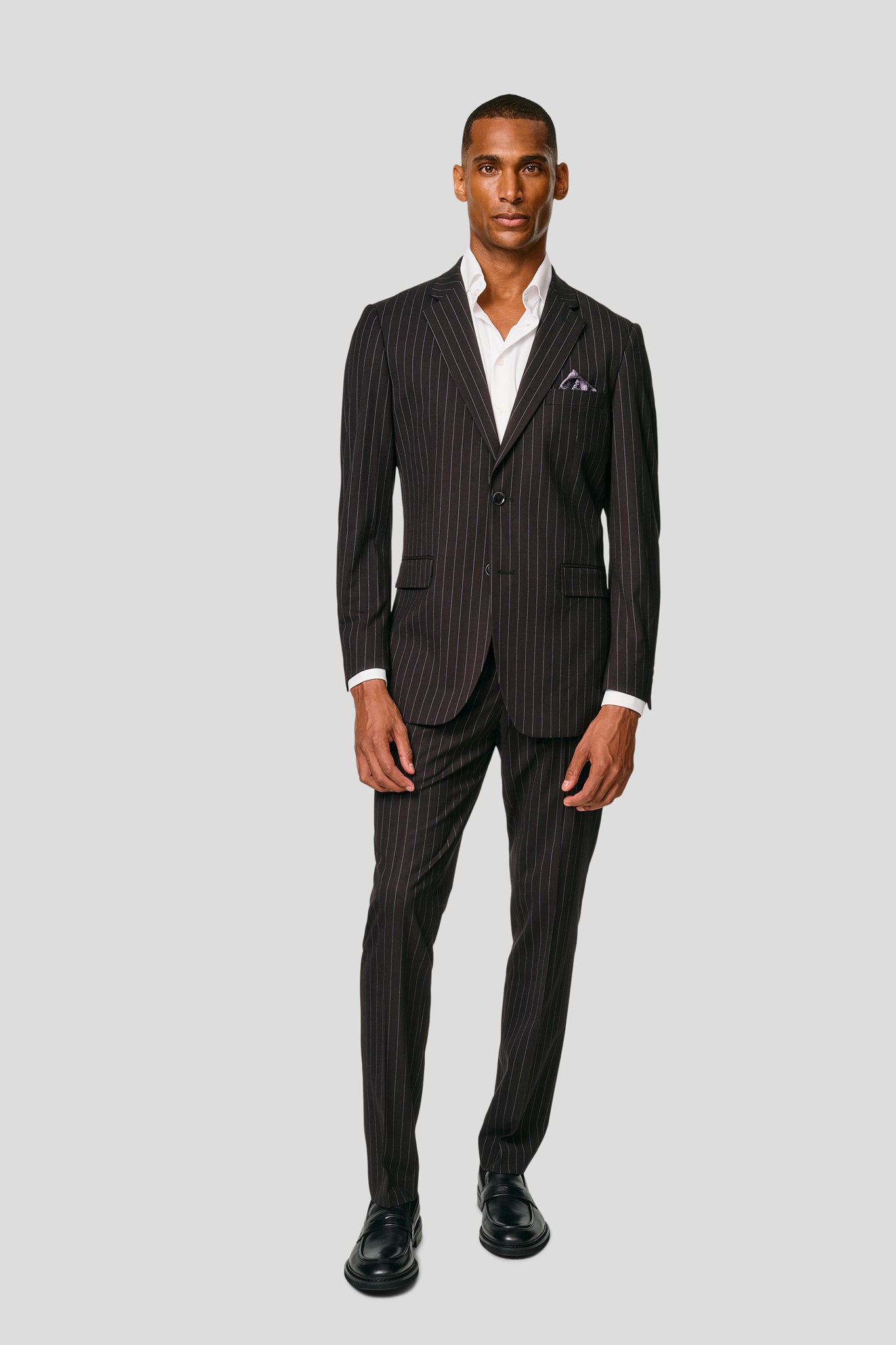 PRESTIGE sort blazer med nålestriber MBO