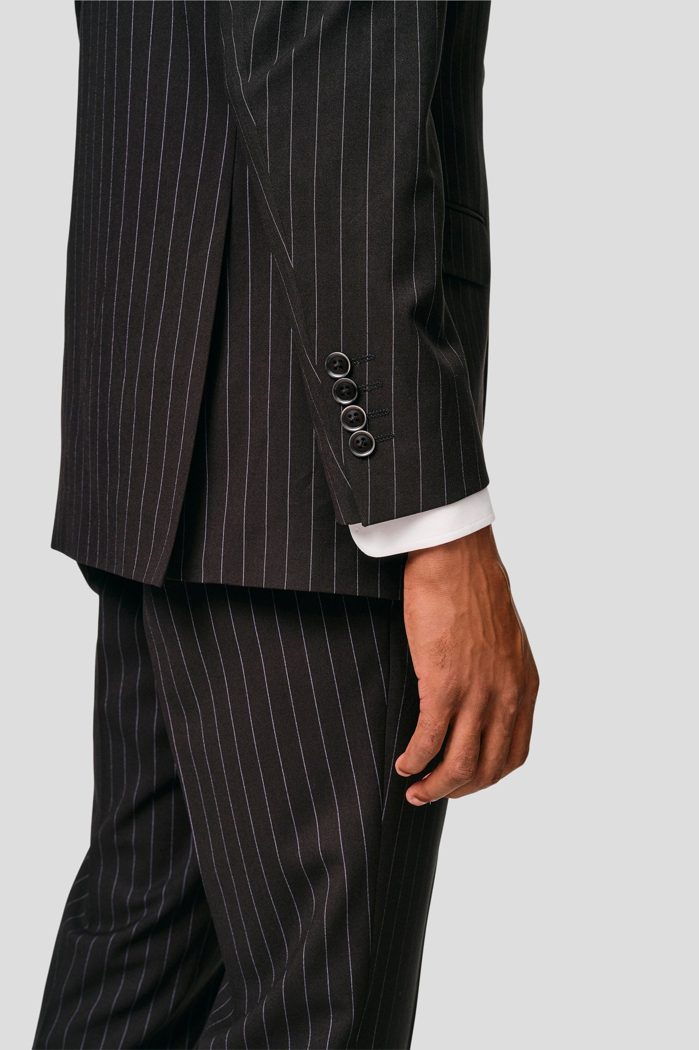 PRESTIGE sort blazer med nålestriber MBO